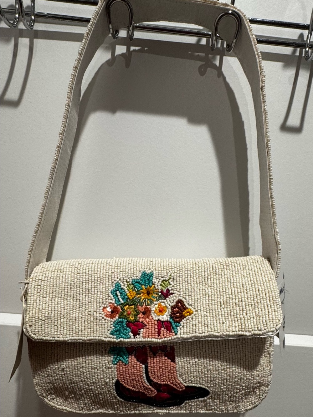 Beaded Floral Cowboy Boots Bag - Sol and Mer (NWT)